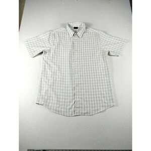 R&R Casual‎ Shirt Men's XXL White Gray Corpcore Career Professional Work Wear